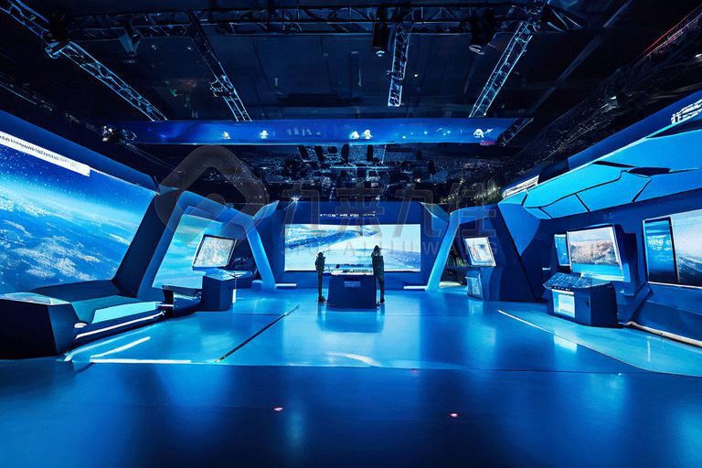 區(qū)人武部國(guó)防教育基地設(shè)計(jì)效果圖，高科技國(guó)防教育館方案，多媒體國(guó)防教育展廳設(shè)計(jì)公司